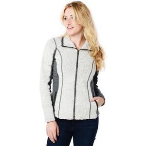 KUHL Jacket Women's Gray Sherpa Fleece Full Zip Wool Blend Kozet  Outdoor Size M